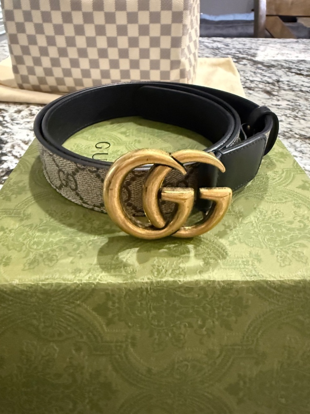 Authentic Gucci GG Marmont Leather Belt